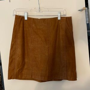 Free People Faux Suede Mini Skirt in Brown